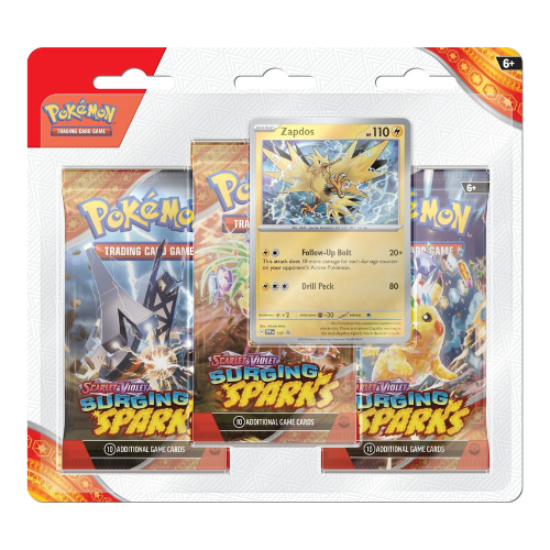 Pokémon Surging Sparks 3-Pack Blister (Zapdos)